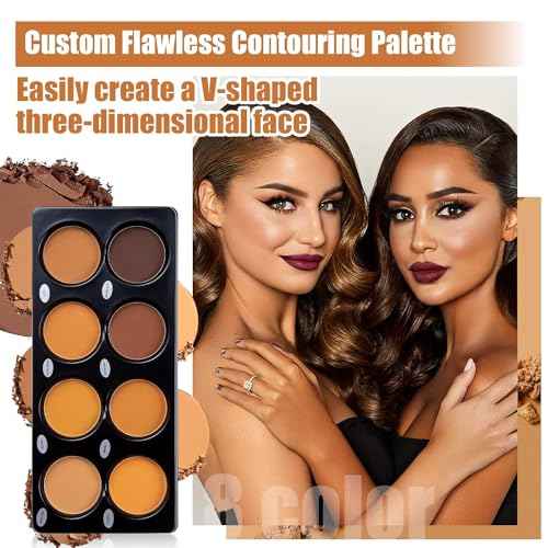 Matte 8 Color Ttimming Makeup Palette, Powder Contour Palette, Cosmetics Contour and Highlighting Powder Foundation Palette, Contour & Bronzer, Light to Medium, Vegan & Cruelty-Free
