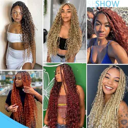 26 Inch Human Braiding Hair 4/27 Deep Wave Bulk For Boho Braids 100g Highlight Blonde 100% Curly Human Hair Wet And Wavy Water Wave Micro Braids