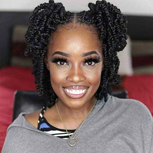 TOYOTRESS Bob Spring Twist Hair - 6 inch 8 packs Pre-twisted kids Crochet Hair Spring Twists Crochet Braids, Synthetic Braiding Hair Extensions (6 Inch, 1B)