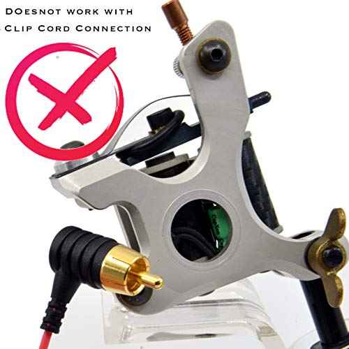 ELEMENT TATTOO SUPPLY - Tattoo Machine RCA Cord Angled Red Wire Pen Rotary Coil Tattoo Machine 6 Feet Ultra Thin Flexible Male Plug