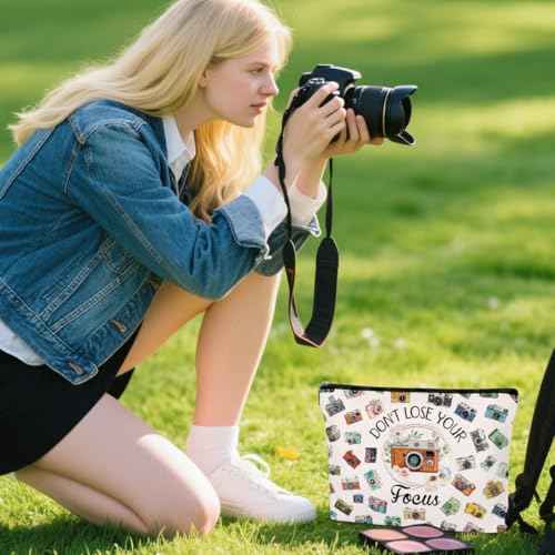 Photographer Gifts Makeup Bag - Photography Gifts Cosmetic Bag for Photographers Women Teacher Friends Photo Lovers, Waterproof Travel Toiletry Organizer Foldable Zipper Pouches