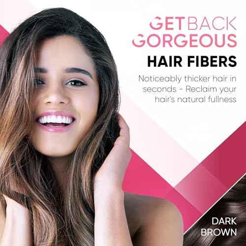 GBG Hair Fibers for Thinning Hair & Bald Spots (Dark Brown) - 25g Bottle - Conceals Hair Loss - Instant Cover Up & Volume in 30 Seconds, Hair Powder for Women & Men - Cruelty Free