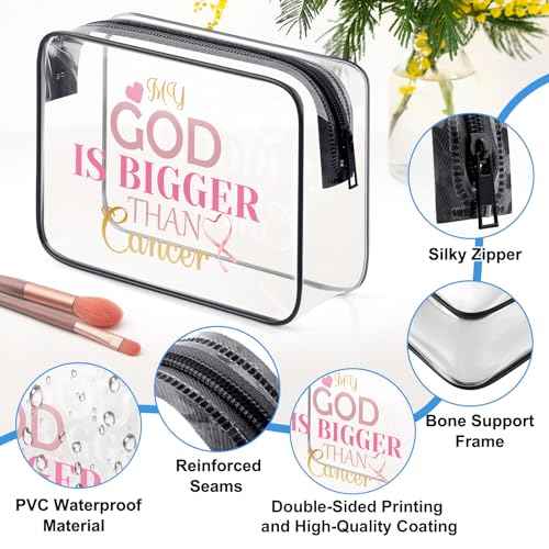 Breast Cancer Survivor Gift Breast Cancer Gifts for Woman Makeup Bag Get Well Soon Gifts Cancer Awareness Gifts Inspirational Chemo Gifts for Cancer Patients Friend Family Zipper Cosmetic Toiletry Bag