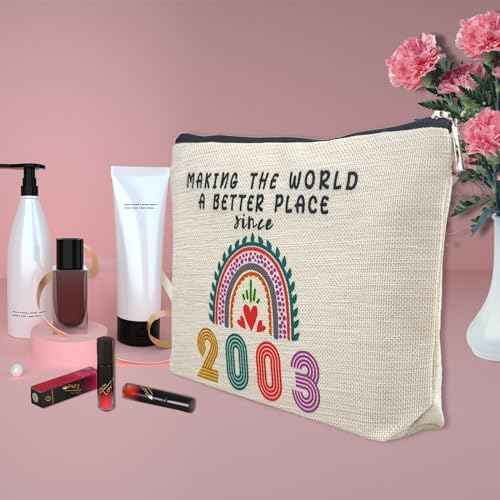 Happy 22nd Birthday Gifts Ideas for Her Makeup Bags, Women, Teenage Girls Trendy Stuff, Girls, Friends, Daughter, Christmas, 2004 Funny Cosmetic Travel Pouch 22 Year Old Birthday Decorations from Mom