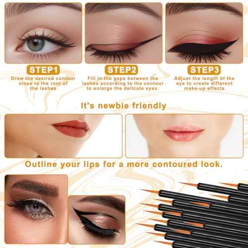 150 Pcs Disposable Eyeliner Brush Set Ultra-fine Point Eye Liner Applicator Cosmetic Eyelash Brush Wands Applicator Black Makeup Eye Liner Tools for Eyelash Lip Liquid Eyeliner Lipstick