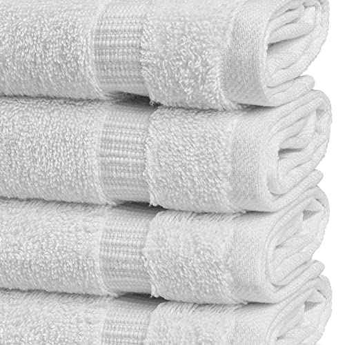Chakir Turkish Linens Premium Cotton Absorbent Turkish Towels (Washcloths - 12 Piece, White)