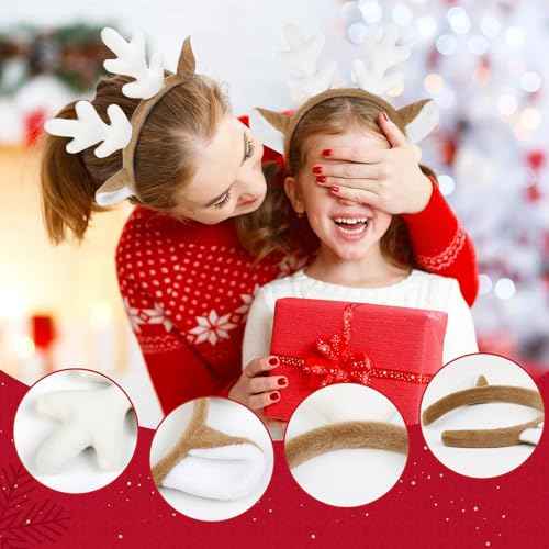 Deer Antlers Headband - Reindeer Antler Deer Ears Headbands for Women Deer Costume, Cute Christmas Headbands Accessories for Holiday Party Favors
