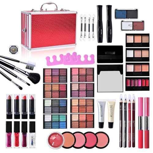 All-in-One Makeup Kit Gift Set Women Full Set Carry All Professional Make up Kit With Makeup Bag Lipgloss Lipstick Concealer Blush Foundation Face Powder Eyeshadow Palette Cosmetic Palette #10