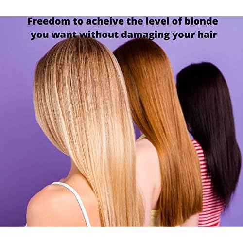 Perfect Blond Hair Bleach Toner Lightener Dye Lightening Kit 120 ml 40 Vol Developer & Brush Gloves - Made in Italy by Blond Forte (Blue Powder)