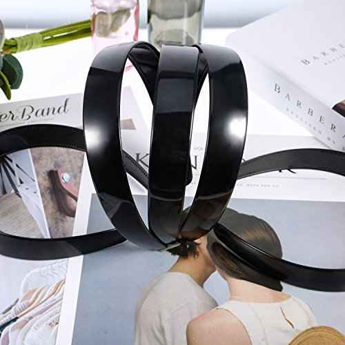 HESTYA 20 Pcs 1 Inch Black Plastic Headbands for Women Plain Craft Hairband with Teeth DIY Hair Accessories Headwear for Graduation Halloween Christmas