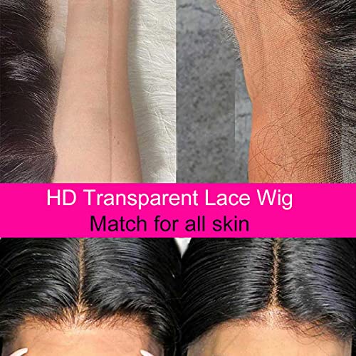 Foreverlove Body Wave Lace Front Wigs Human Hair Pre Plucked 200% Density Brazilian Virgin Human Hair 13x4 HD Lace Frontal Wigs (16 Inch)