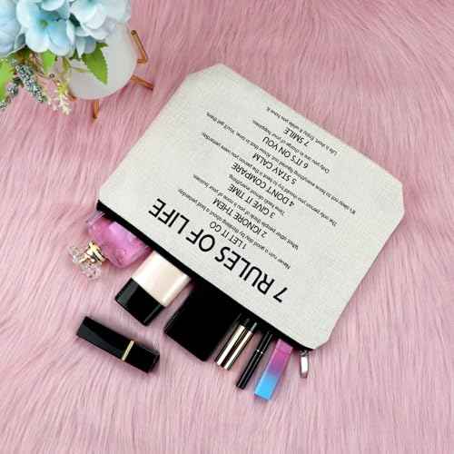 Sfodiary Inspirational Makeup Bag for Women Motivational Pattern Bag Graduation Birthday Gifts for Daughter Niece Encouragement Quotes Cosmetic Pouch Christmas New Year Presents Zipper Travel Pouch