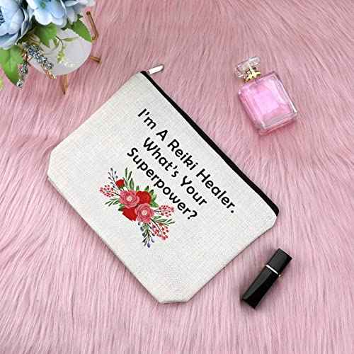 Reiki Master Gift Makeup Bag Thank You Gift for Reiki Healer Motivational Quote Gift for Girls Inspirational Gift for Women Relax Cosmetic Bag Birthday Christmas Gift for Her Travel Cosmetic Pouch