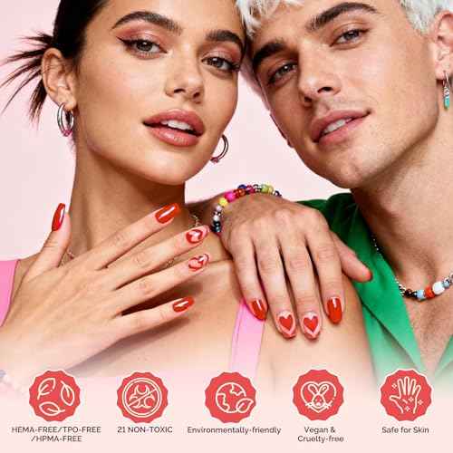 MelodySusie Sweet-Scent Plant-Based 6 Colors Gel Nail Polishes, Crimberry Spark, Unique 16.5ml Tilt-and-Stand Bottle for Easy Gel Access, TPO & HEMA Free, Gift Box with Mauve Plum Cherry Burgundy Red