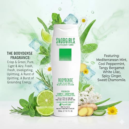 Volumizing Conditioner for Fine or Limp Hair ? Lightweight, Vegan, Color Safe Formula with Ceramides & Botanical Oils ? Adds Volume, Bounce & Shine ? SNOBGIRLS BODYDENSE ? 33.8 fl oz
