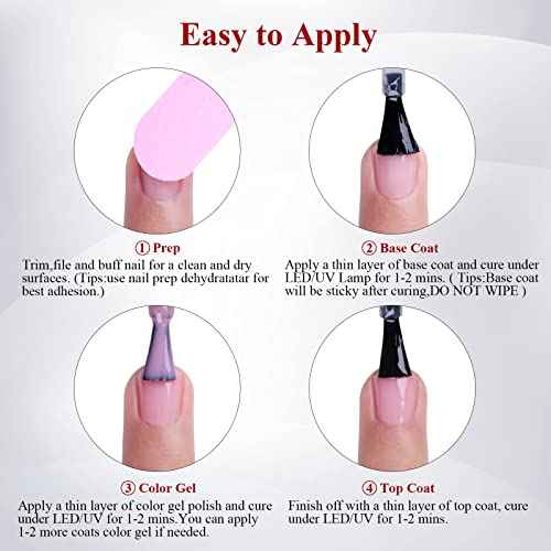 Ruby Red Gel Nail Polish, 0.5 Fl Oz, LED UV Gel, Christmas Red, Soak Off, Art Starter, Manicure Salon DIY Nail Polish