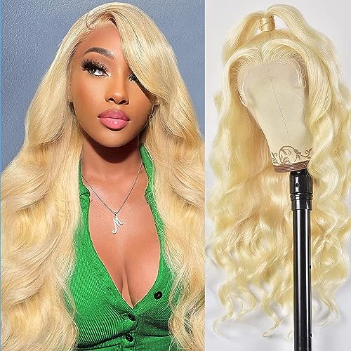 613 Lace Front Wig Human Hair 13x4 Body Wave Blonde Lace Front Wigs Human Hair 180% Density 613 HD Lace Frontal Wig Pre Plucked With Baby Hair 22 Inch