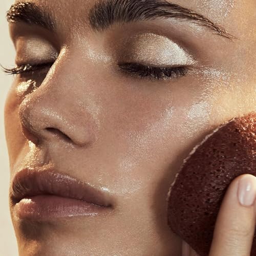 MZ Skin Natural Konjac Sponge Duo Pack of 2 ? French Red Clay Infused Facial Cleansing & Gentle Exfoliating Sponges, Removes Dirt & Makeup, Includes Jelly Travel Pouch