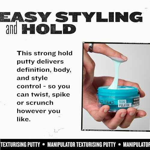TIGI Bed Head Manipulator Texturizing Putty, Firm Hold Styling Putty for Short to Medium Hair, 2.01 oz