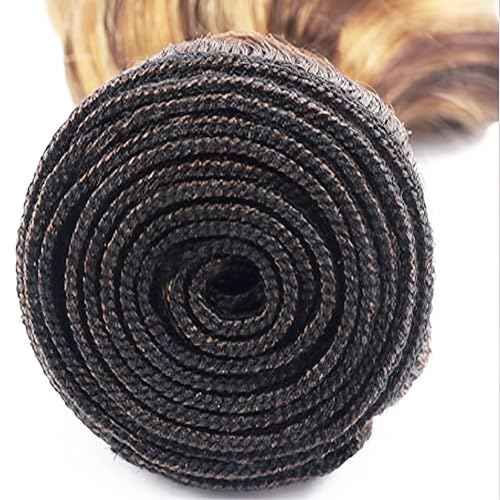 Body Wave Human Hair Bundles 1B Color 16 18 20 Inch Brazilian Virgin Remy Hair Extensions 12A Grade 3 Bundles Soft Natural Weave for Black Women