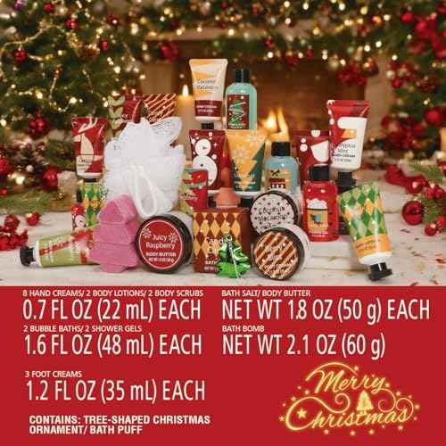 2025 Advent Calendar Beauty Womens, 24 Days Advent Calendar for Teen Girls Christmas Luxury Box Gifts Holiday, 24pcs Hand Cream Gifts Bath Sets with Bubble Bath, Shower Gel, Body Lotion Scrub etcs