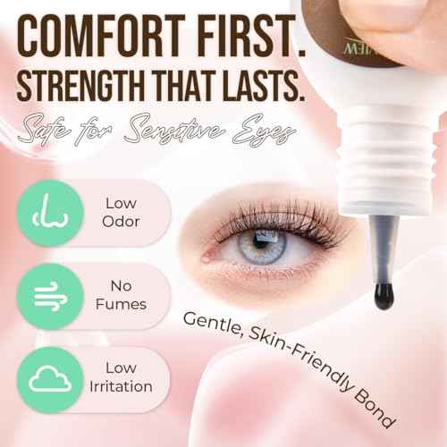 LASHVIEW Lash Cluster Glue Strong Hold, 3-4 Weeks Long-Lasting, Waterproof & Low Irritation, 2-3 Sec Drying Time, for Beginners & Professional Use(5ml)