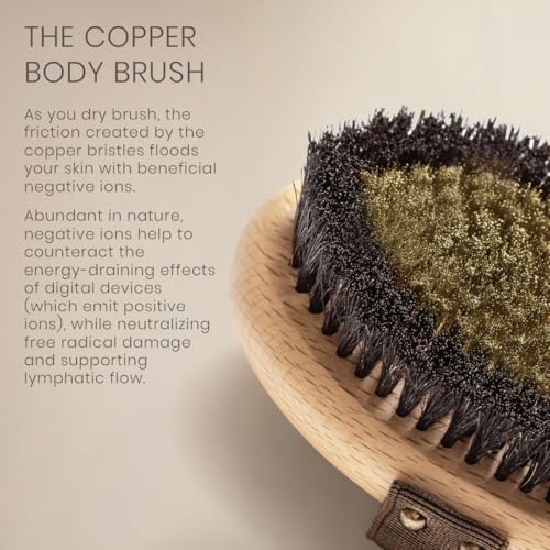 De La Heart Copper Body Brush for Radiant Complexion, Smooth & Glowing Skin