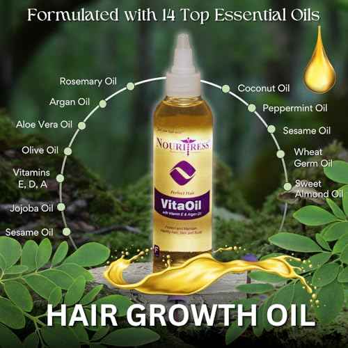 NouriTress Perfect Hair VitaOil | Promotes Growth | Rosemary & Argan Oils | 14 Essential Oils | 4 oz