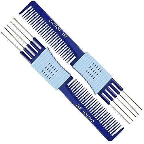 Cantor Lift Teasing Comb and Hair Pick 2 Pack, Stainless Steel Lifts - Anti Static Comb For All Hair Types