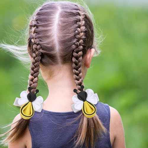 Cute Yellow Hair Clip, Bee Hair Clips, Bee Hair Accessories, Funny Yellow Fabric Spring Hairstyle Barrettes, Birthday, Christmas Gift for Sister, Girlfriend, daughter (2 Pcs)