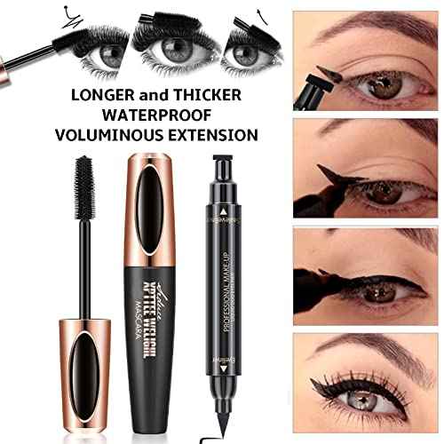 Makeup Set for Women Full Kit - 32 Colors Makeup Palette,5pcs Brushes Set, Mascara & Stamp Liquid Eyeliner, Eyebrow Pen, 2pcs Matte Liquid Lipsticks, 2 Powder Puff, 1 Cosmetic Bag Makeup Gift Set