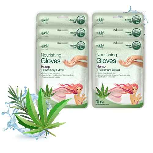Epielle Nourishing Hand Mask 6 Pairs, Deep Moisturizing Gloves for Dry, Cracked Hands, Self Care Gifts for Women, Spa Kit, Stocking Stuffers, Thanksgiving Essentials