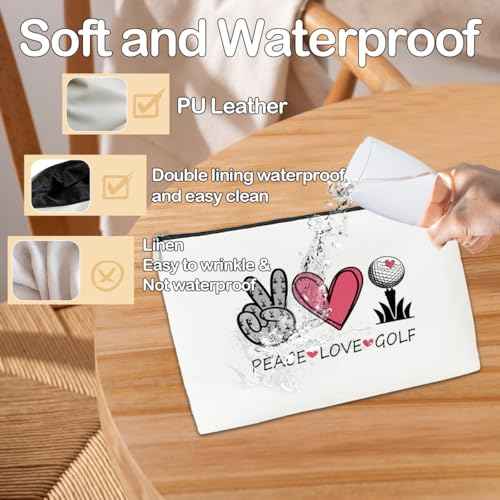 Women's Golf Accessory Makeup Bag - Inspirational Travel Cosmetic Pouch for Golfer & Team Gift