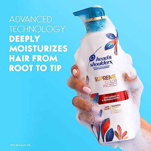 Head & Shoulders Dandruff Shampoo and Conditioner, Supreme Color Protect with Argan Oil and Manuka Honey, 11.8 Oz, 9.4 Oz