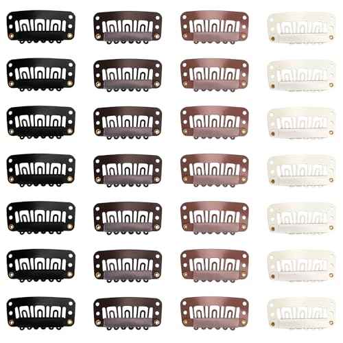 32pcs U-Shaped Wig Clips - Small Comb Metal Clips with Soft Rubber Snaps - Accessories for Wigs, Braids, Hair & DIY Chunni