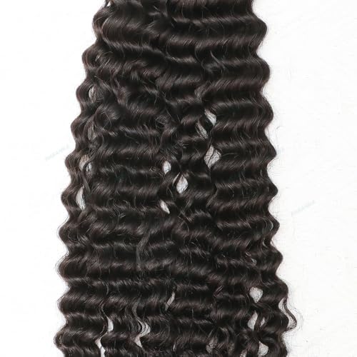 Feather Crochet Human Hair With Tight Curly Ends Invisible Knots Deep Curly Crochet Human Hair Extensions Knotless Pre-Separated 16inch 60g