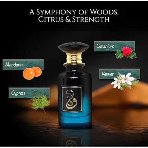 Prince Parfums Dubai ? Wafa Men¡¯s Eau de Parfum 3.4 Ounces ? Bold Luxury Cologne with Mandarin, Cypress, Geranium & Musk ? Citrus Freshness and Refined Woods for the Modern Man