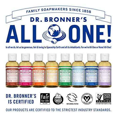 Dr. Bronner¡¯s - Pure-Castile Liquid Soap (Baby Unscented, Travel Size, 2 ounce) - Made with Organic Oils, 18-in-1 Uses: Face, Body, Hair, Laundry, Pets and Dishes, Concentrated, Vegan, Non-GMO