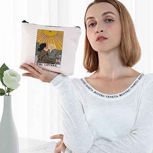BWWKTOP Villanelle And Eve Tarot Card Cosmetic Makeup Bag The Lovers Tarot Card Makeup Zipper Pouch Bag For TV Show Fans (Villanelle And Eve)