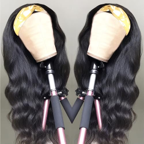 Body Wave Headband Human Hair Wig 22 Inch Headband Half Wigs Human Hair 10A Brazilian Glueless Human Hair Wigs None Lace Front Wigs Virgin Curly Human Hair Wigs 150% Density Natural Color