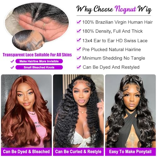 26 Inch Body Wave Lace Front Wigs Human Hair 180% Density Body Wave Human Hair Wigs for Women 13x4 Body Wave Frontal Lace Front Wigs Natural Hairline