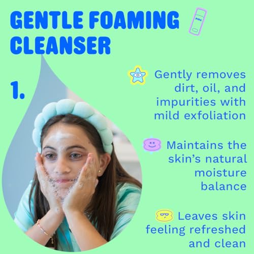 Pipa Skincare Start Young Bundle Gift Set | 3-Step Christmas Gift Skin Care Routine for Girls & Tweens 8 to 12 | Alcohol-Free & Safe | Includes Foam Face Cleanser, Face Moisturizer & Facial Mist