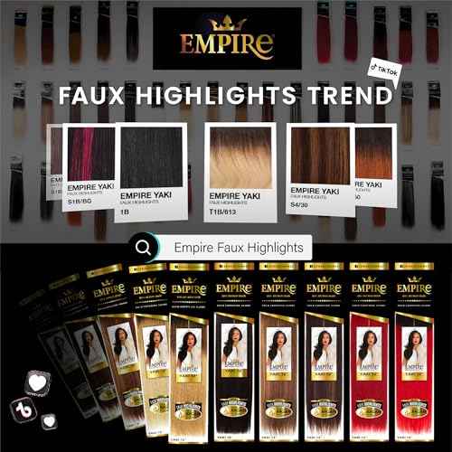 Sensationnel Empire yaki human hair - Tangle Free Weaving for Quick Weave and Sew in Styles for Faux Highlights and Fauxmiddlepart Leave Out - 1 Pack (12 inch, 1B OFFBLACK)