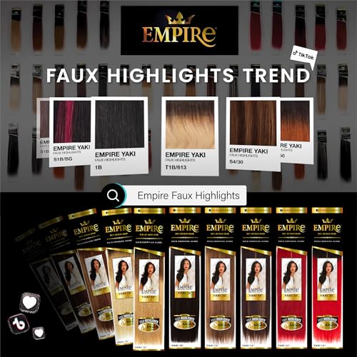 Sensationnel Empire yaki human hair - Tangle Free Weaving for Quick Weave and Sew in Styles for Faux Highlights and Fauxmiddlepart Leave Out - 2 Pack (12 inch, 1 JETBLACK)