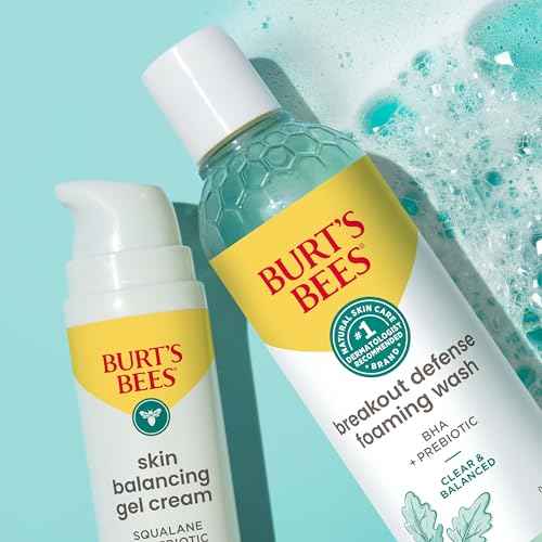 Burt's Bees Clear and Balanced Skin Balancing Gel Cream With Squalane and Prebiotic, Gel Moisturizer for Breakout-Prone Skin, 99 Percent Natural Origin, 1.8 oz. Bottle (Pack of 4)