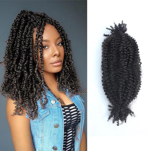 Human Hair Springy Twist Hair Extensions 100% Human Hair Springy Afro Twist Hair Extensions Natural Color 20 Inch 100g