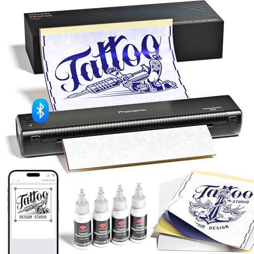 Phomemo TP81 Tattoo Printer Upgraded,Tattoo Stencil Printer with 4 Pcs Tattoo Transfer Gel, 20 Pcs Transfer Paper, Stencil Printers for Tattoo Artists & Beginners