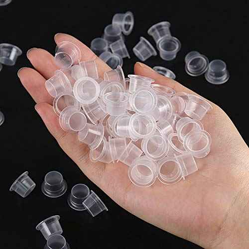 Tattoo Ink Caps Cups - Combofix 500pcs 9mm Quality Tattoo Ink Caps White Plastic Disposable Small Tattoo Pigment Cups for Microblading Ink Tattoo Ink Tattoo Kits Tattoo Supplies¡¦
