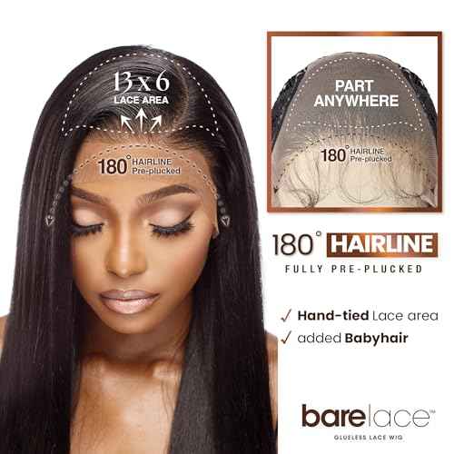 Sensationnel Bare Lace 13X6 Wigs - Unit 3 Lacefrontal Glueless Synthetic 180 Degree Preplucked Hairline (1B OFFBLACK)