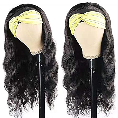 higher Body Wave Headband Human Hair Wig 22 Inch Glueless None Lace Front Wig Brazilian Virgin Hair Wear and Go Wigs for Black Women 150% Density Wigs Natural Color